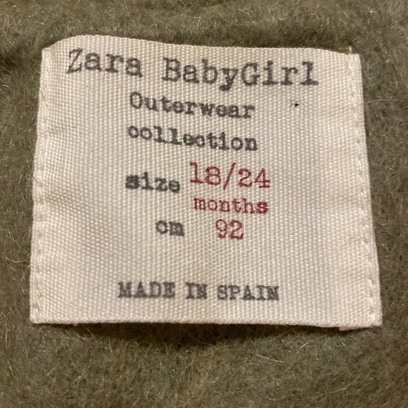 Zara Baby Olive Peacoat Size 18-24mths - Picture 4 of 6